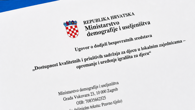 Općini Bizovac više od 20 tisuća eura za novo dječje igralište u Habjanovcima